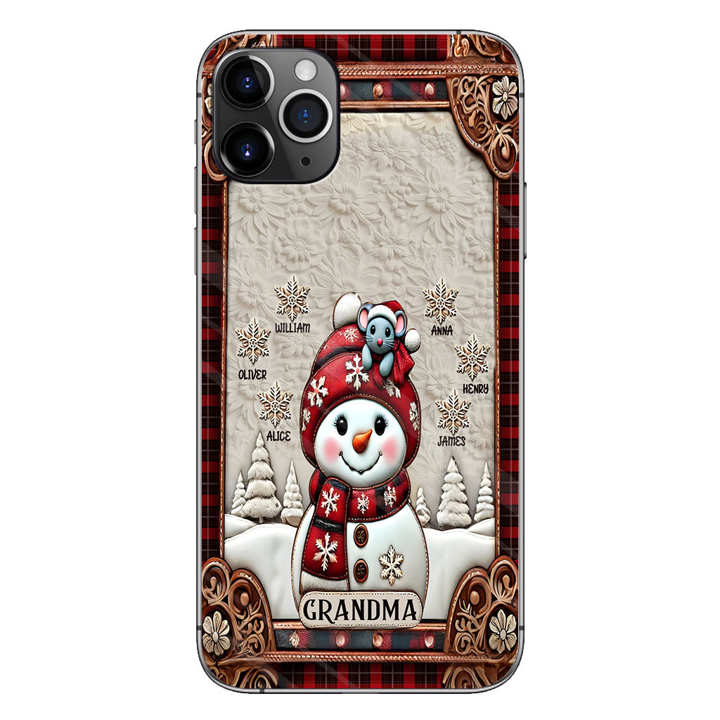 Grandma Snowman Christmas - Personalized Grandma Phone Case