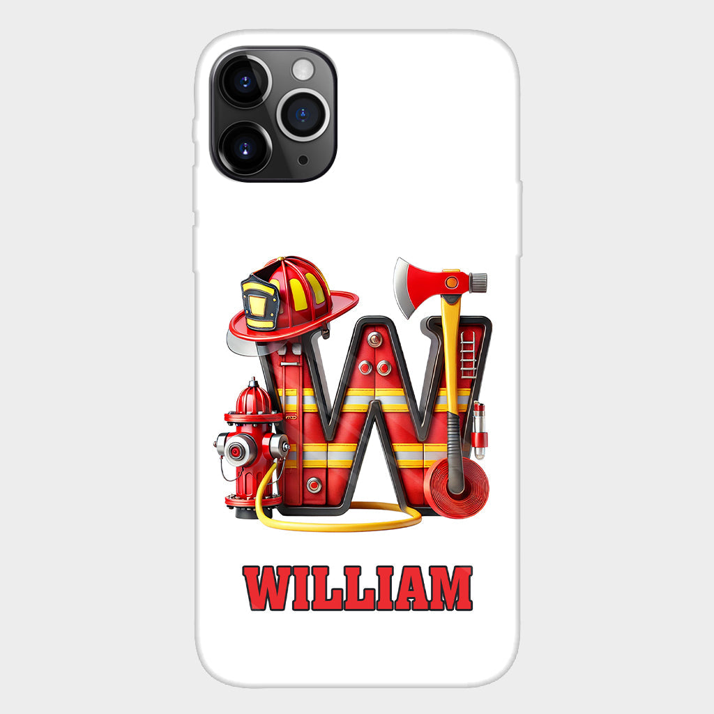 Alphabet Firefighter - Personalized Firefighter Full Print Phone Case