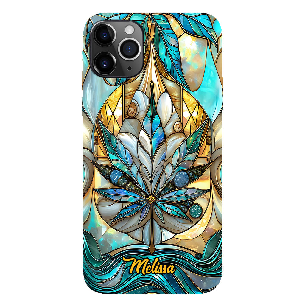 Superbe coque de téléphone personnalisée avec motif feuille et cannabis