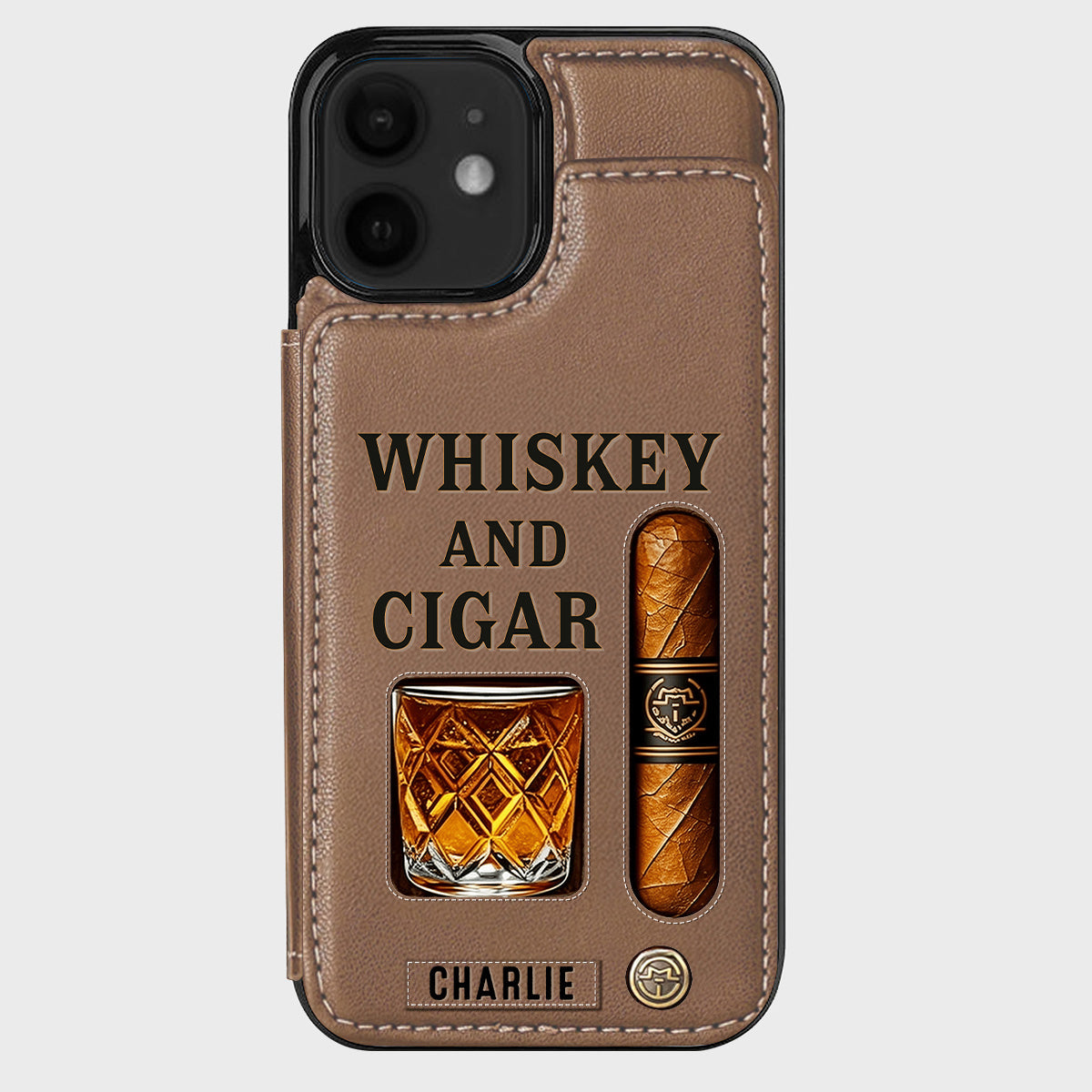 Whiskey & Cigar - Personalized Whisky Wallet Phone Case