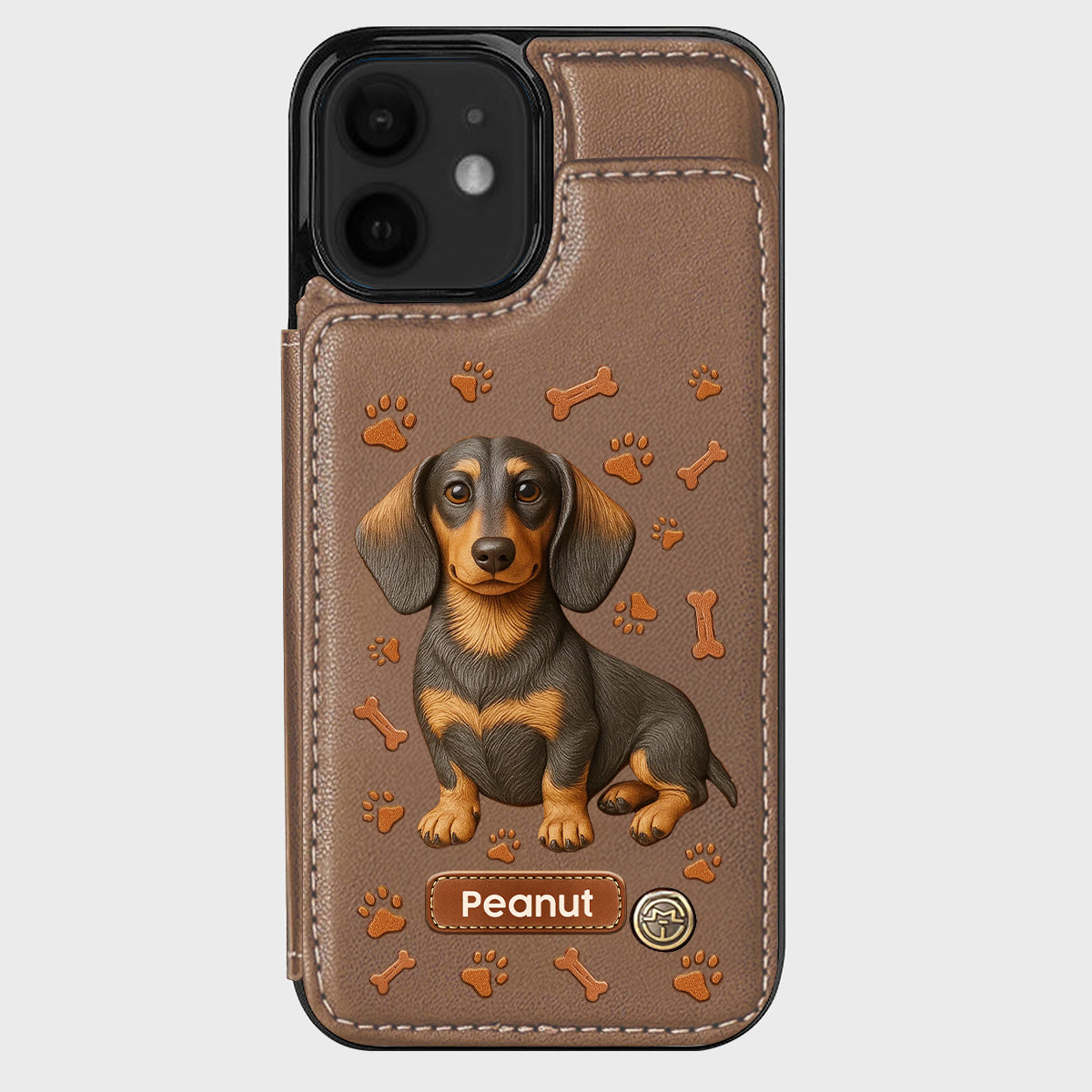 Love My Dog - Personalized Dachshund Wallet Phone Case