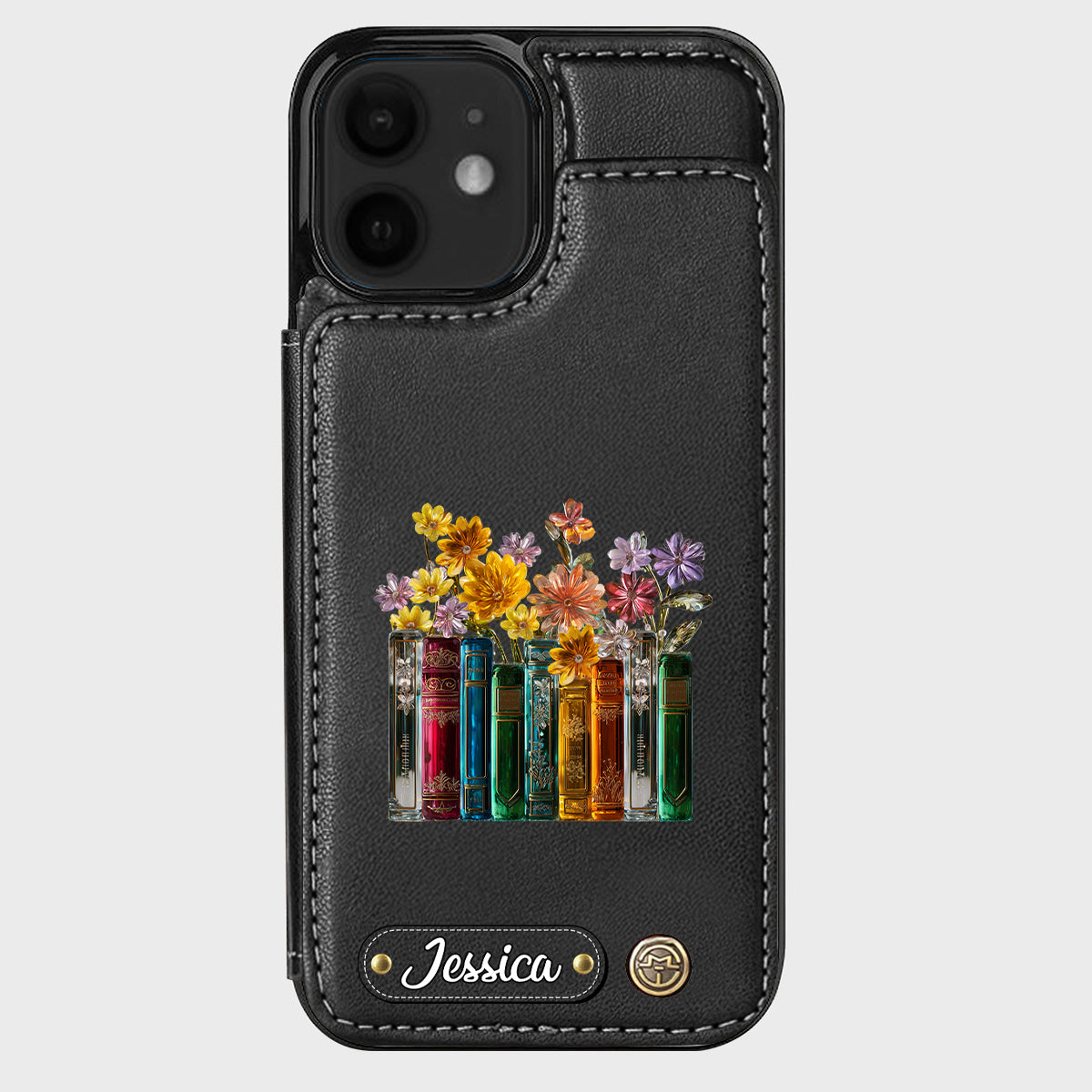 Books And Flowers - Personalized Book Wallet Phone Case