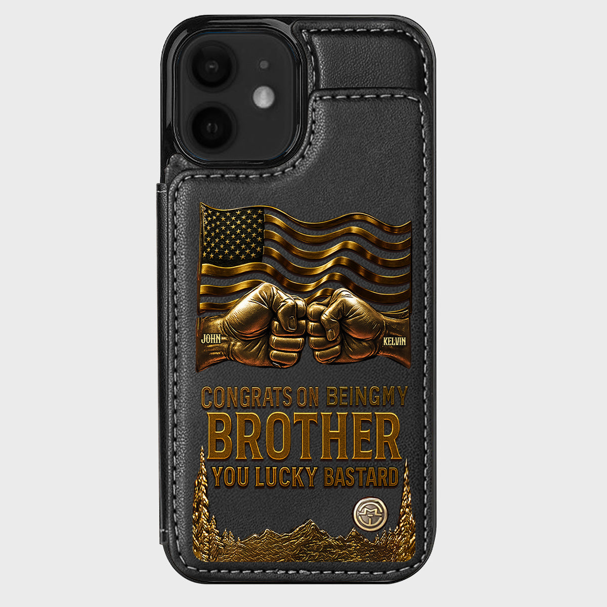 Congrat On Being My Brother - Personalized Sibling Wallet Phone Case