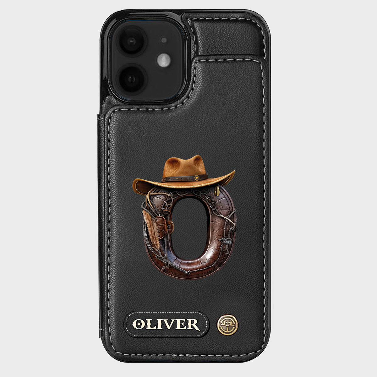 Western Style Name Initial Letter - Personalized Cowboy/Cowgirl Wallet Phone Case