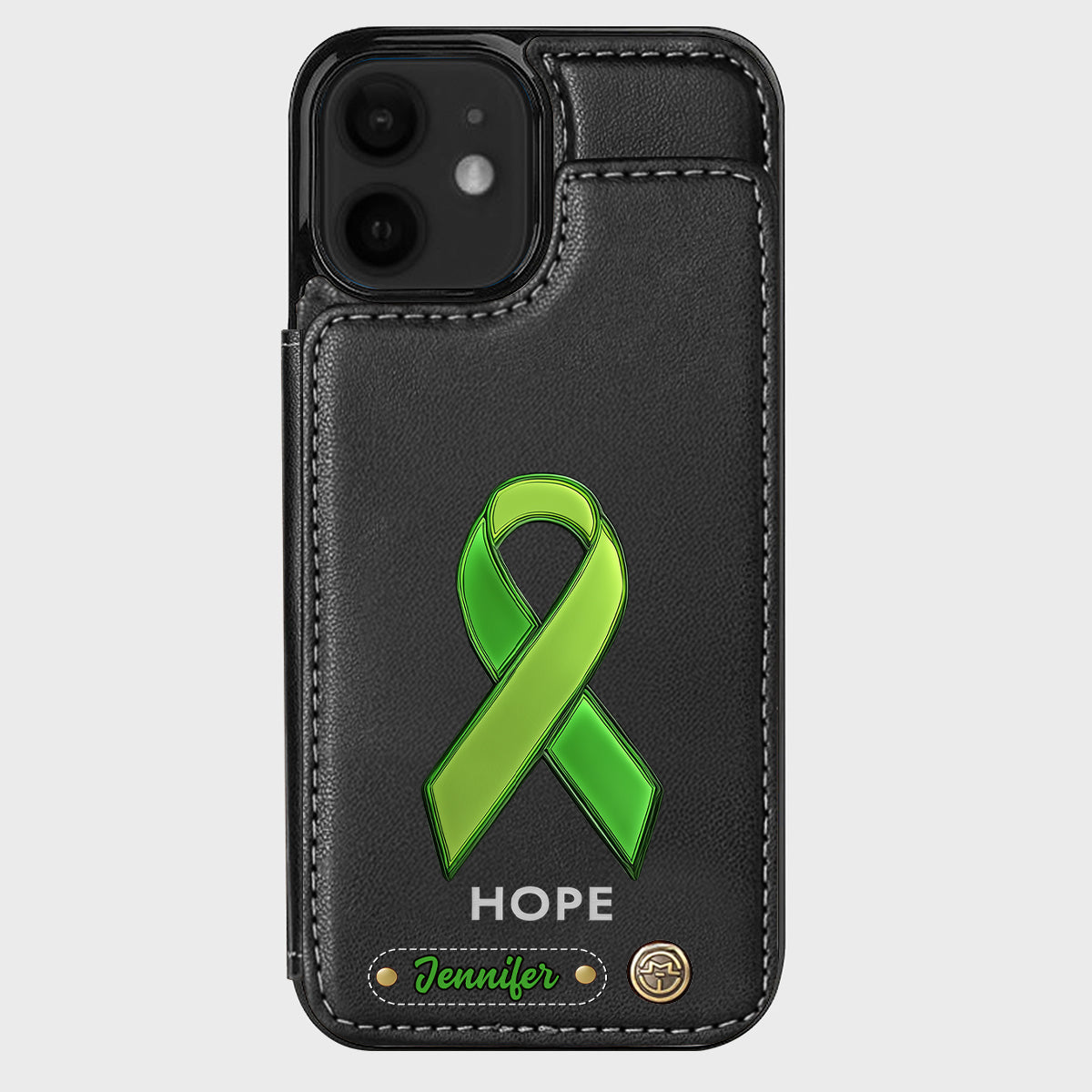 Espoir - Étui portefeuille personnalisé pour téléphone portable, symbole de sensibilisation à la santé mentale