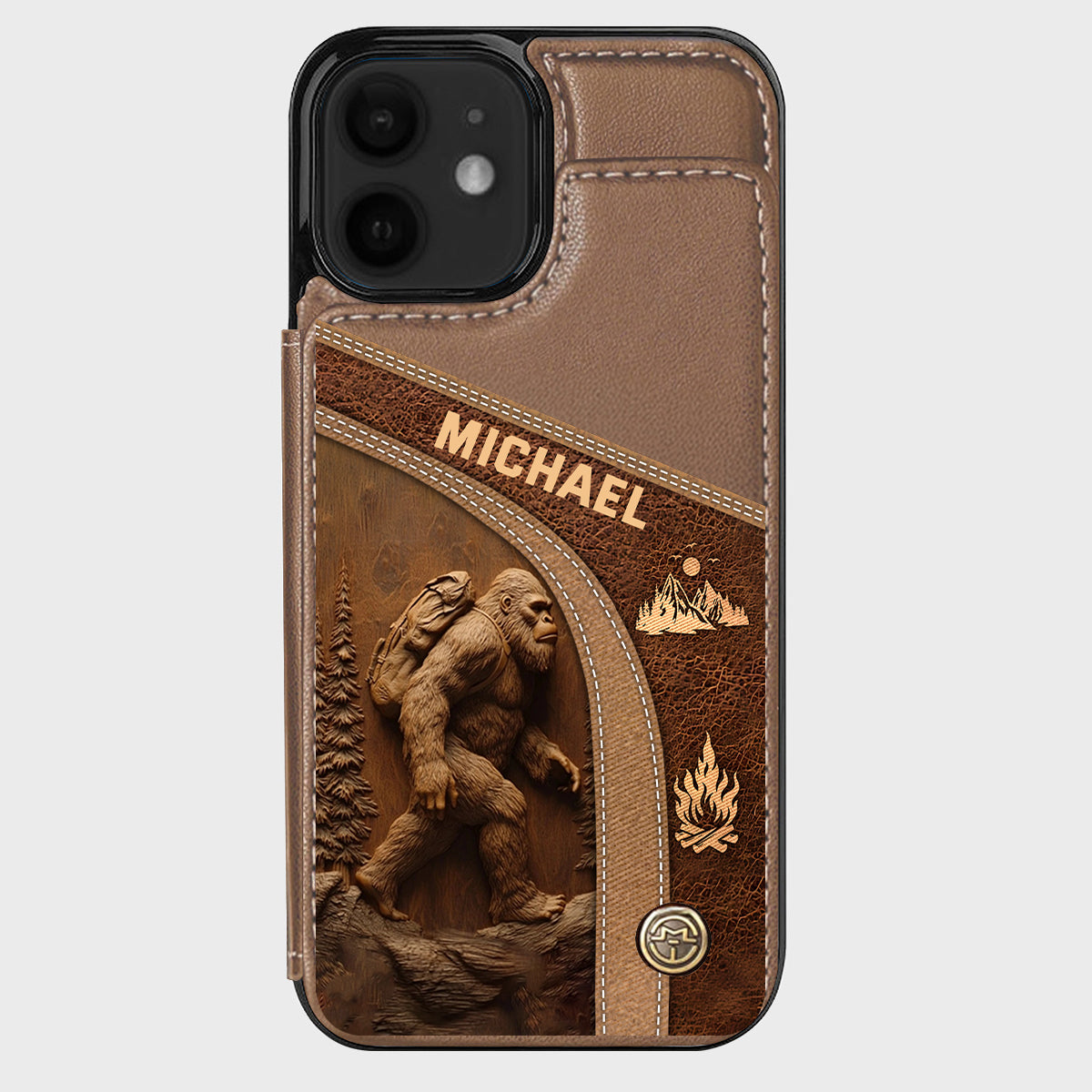 Sasquatch - Personalisierte Handyhülle mit Wanderbrieftasche