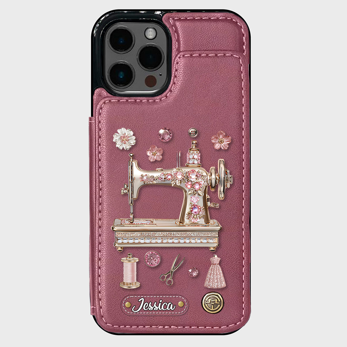 Beautiful Sewing Machine - Personalized Sewing Wallet Phone Case