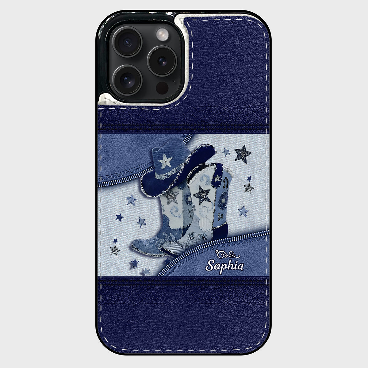 Cowgirl-Stiefel – Personalisierte faltbare Handyhülle im Cowgirl-Stil