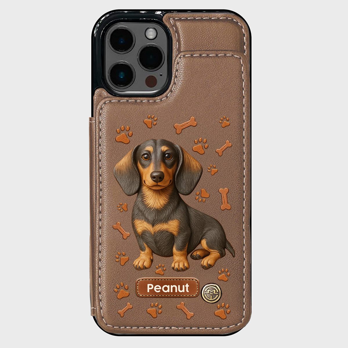 Love My Dog - Personalized Dachshund Wallet Phone Case