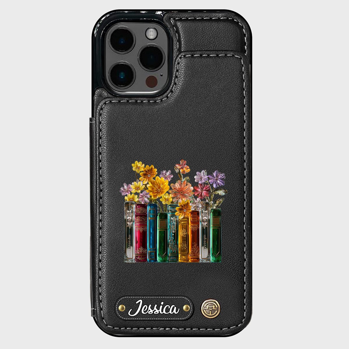 Books And Flowers - Personalized Book Wallet Phone Case