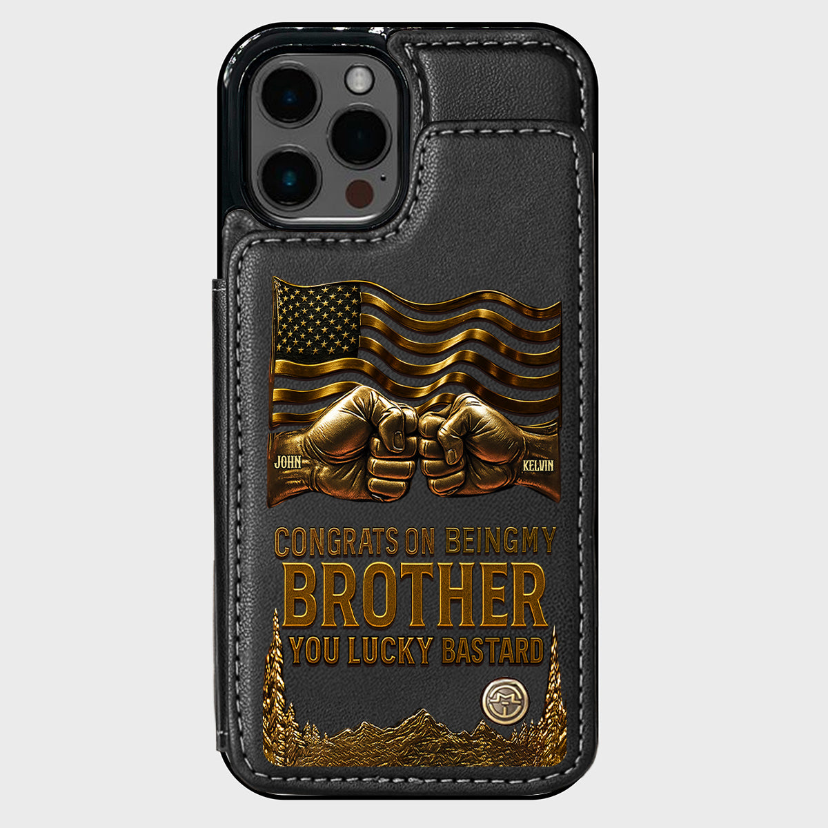 Congrat On Being My Brother - Personalized Sibling Wallet Phone Case