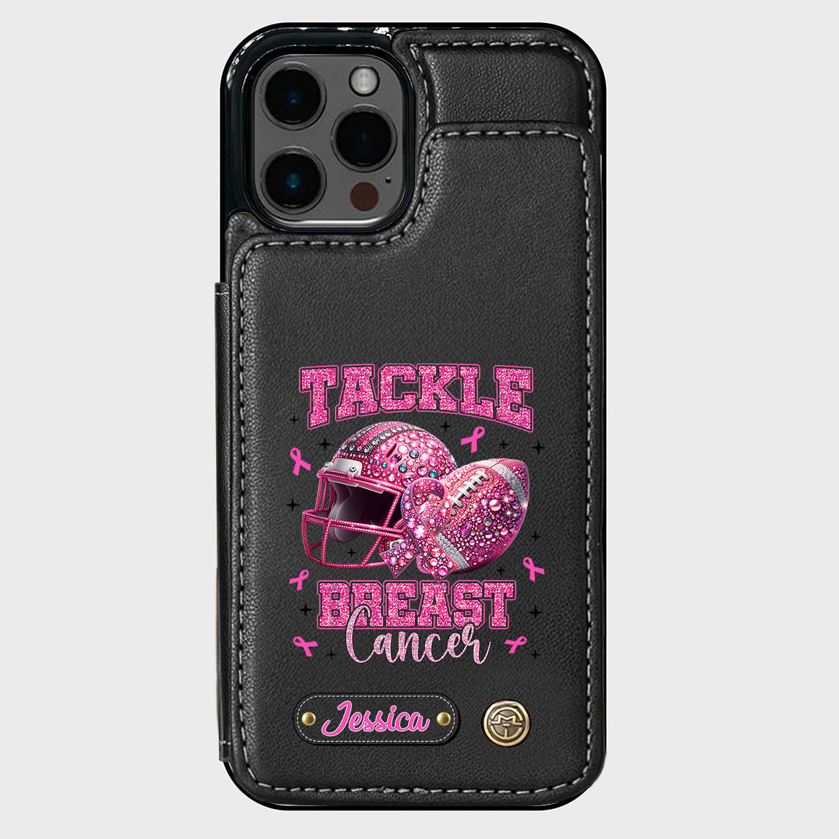 Pink Out - Personalized Football Wallet Phone Case