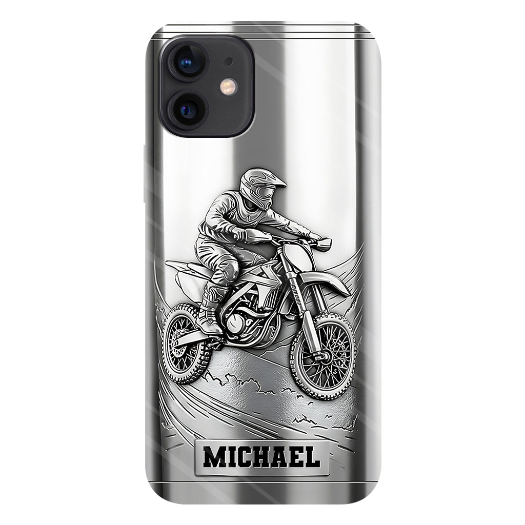 Metalic Dirt Bike/ Motocross - Personalized Dirt Bike Full Print Phone Case