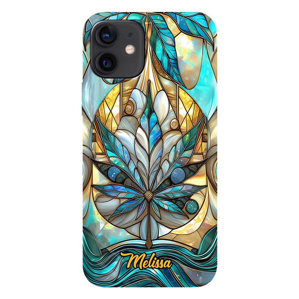 Superbe coque de téléphone personnalisée avec motif feuille et cannabis