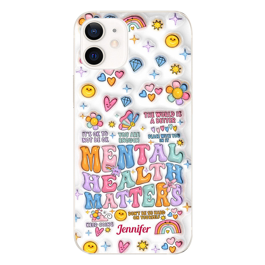 Mental Health Matter - Personalized Mental Health Awareness Clear Phone Case