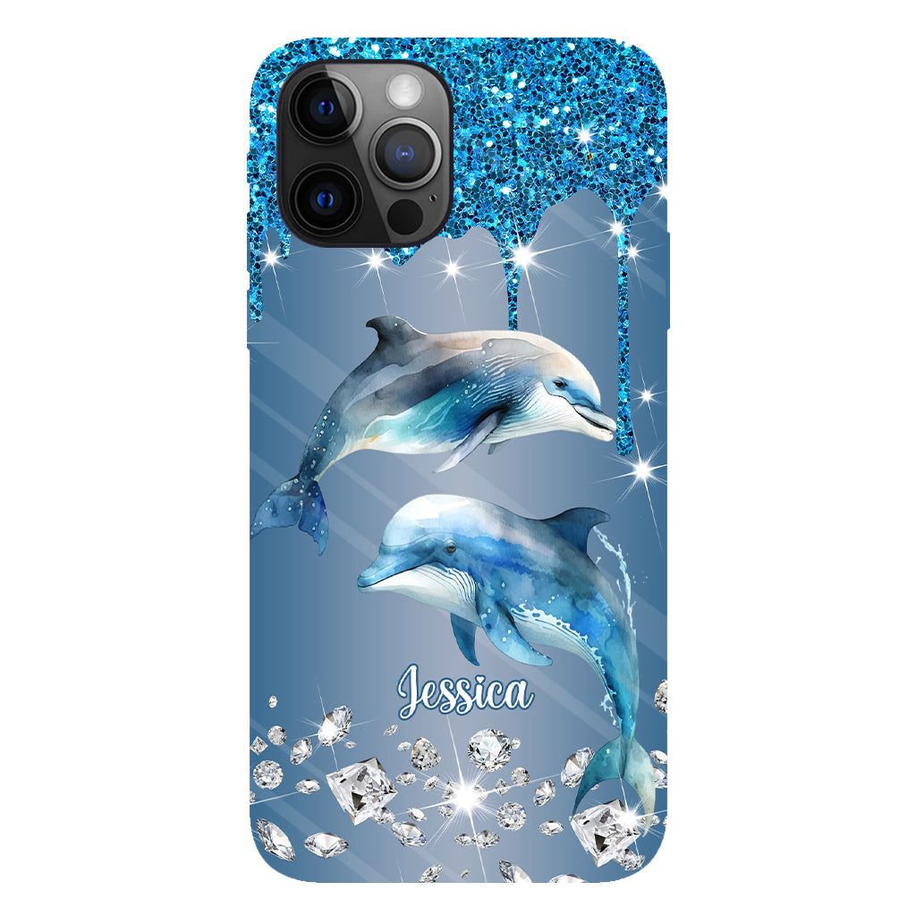 Magnifiques dauphins - Coque de téléphone personnalisée avec impression intégrale de dauphins