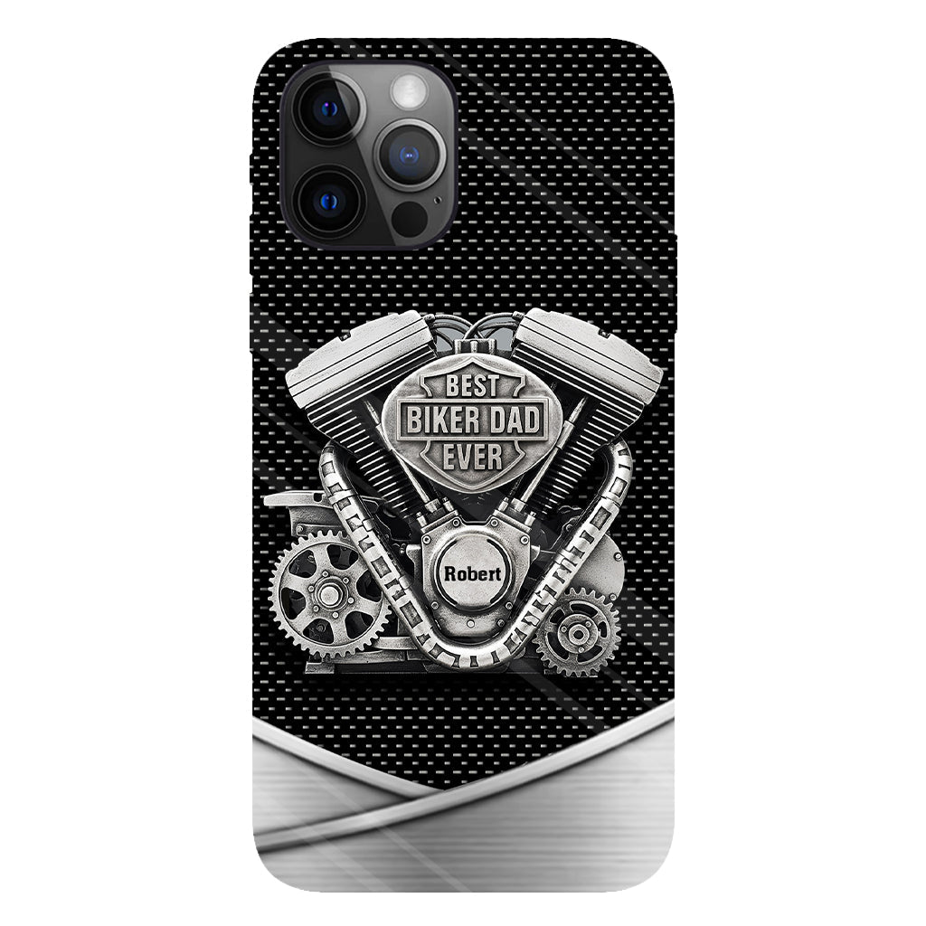Meilleur papa du monde - Coque de téléphone personnalisée avec motif motard