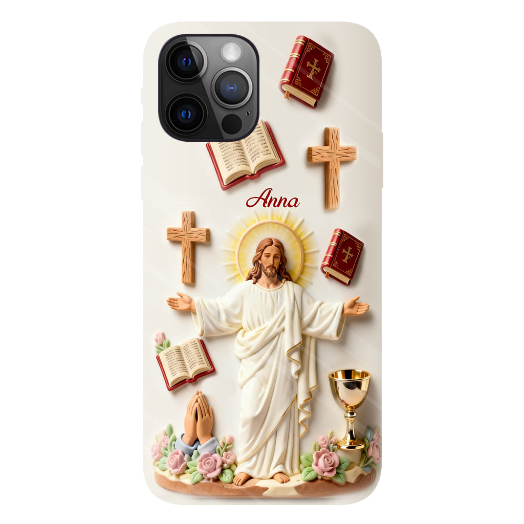 La foi plutôt que la peur - Coque de téléphone personnalisée avec impression chrétienne intégrale