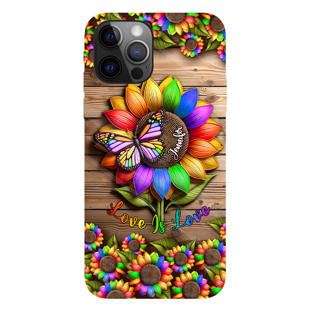 L'amour c'est l'amour - Coque de téléphone personnalisée avec imprimé intégral en soutien à la communauté LGBT