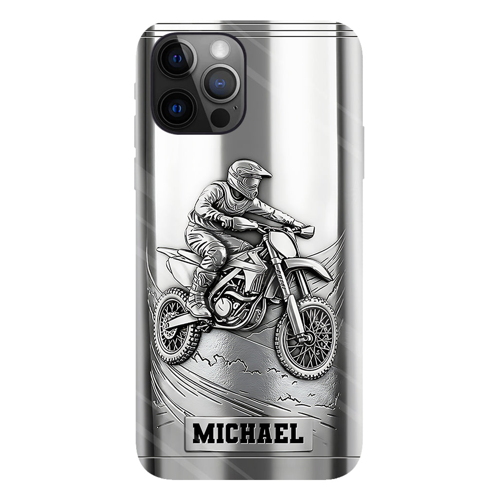Metalic Dirt Bike/ Motocross - Personalized Dirt Bike Full Print Phone Case