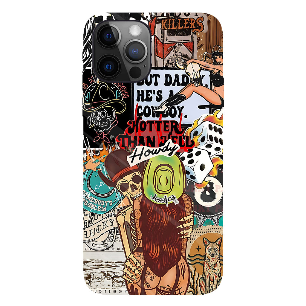 Howdy Cowgirl – Personalisierte Handyhülle mit Cowgirl-Vollbild