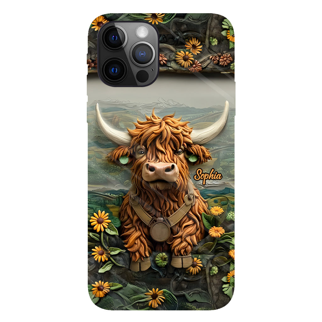 Coque de téléphone personnalisée avec imprimé vache des Highlands - Mignonne vache des Highlands