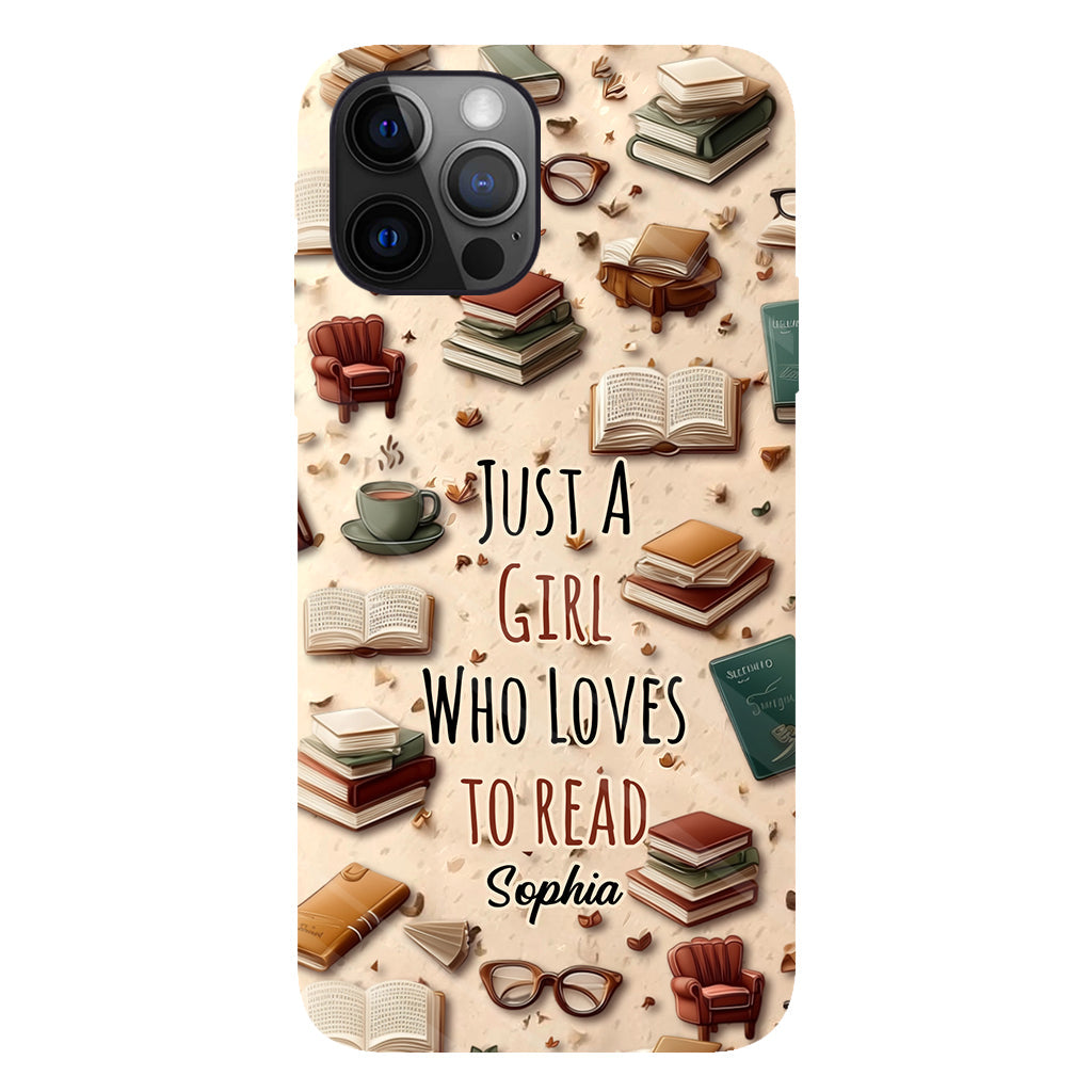 Just a Girl who Loves to Read - Personalized Book Full Print Phone Case