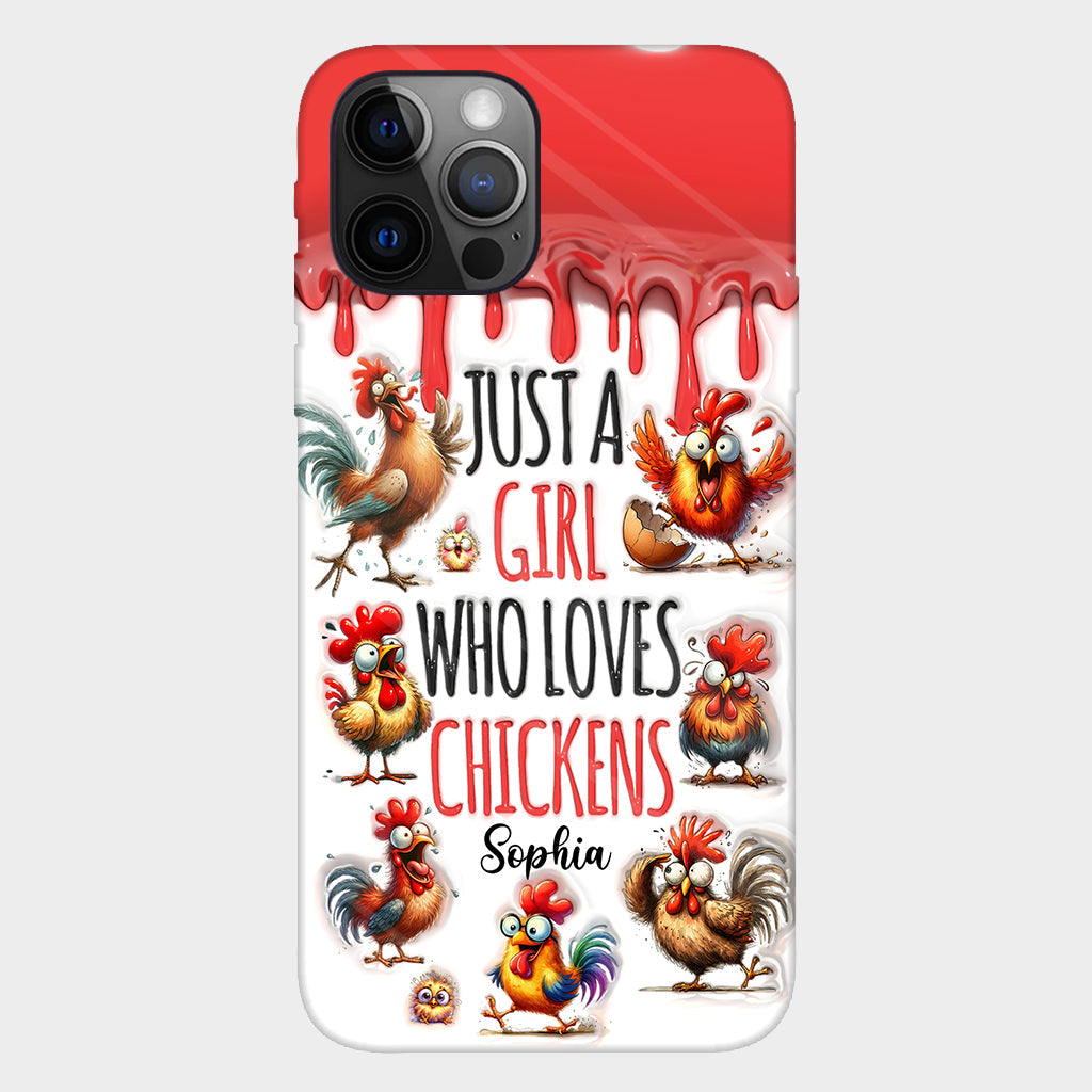 Just A Girl Who Loves Chicken - Personalized Chicken Full Print Phone Case