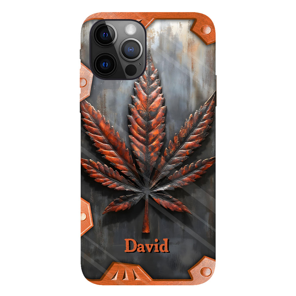 Superbe coque de téléphone personnalisée avec motif feuille et cannabis