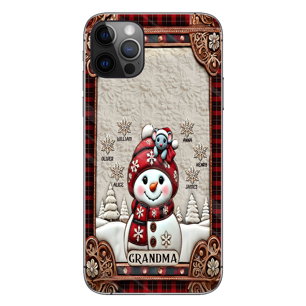 Grandma Snowman Christmas - Personalized Grandma Phone Case
