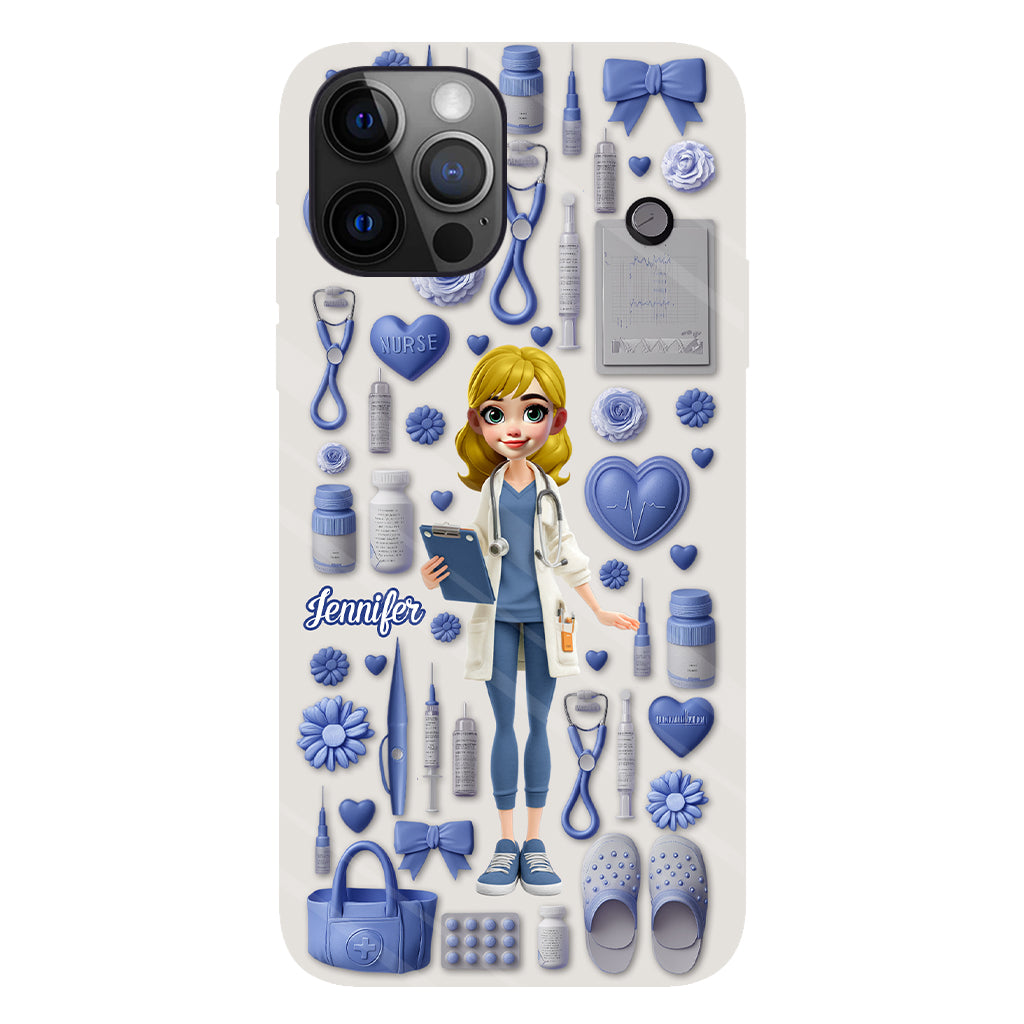 Nursing Is A Work Of Heart - Personalized Nurse Full Print Phone Case