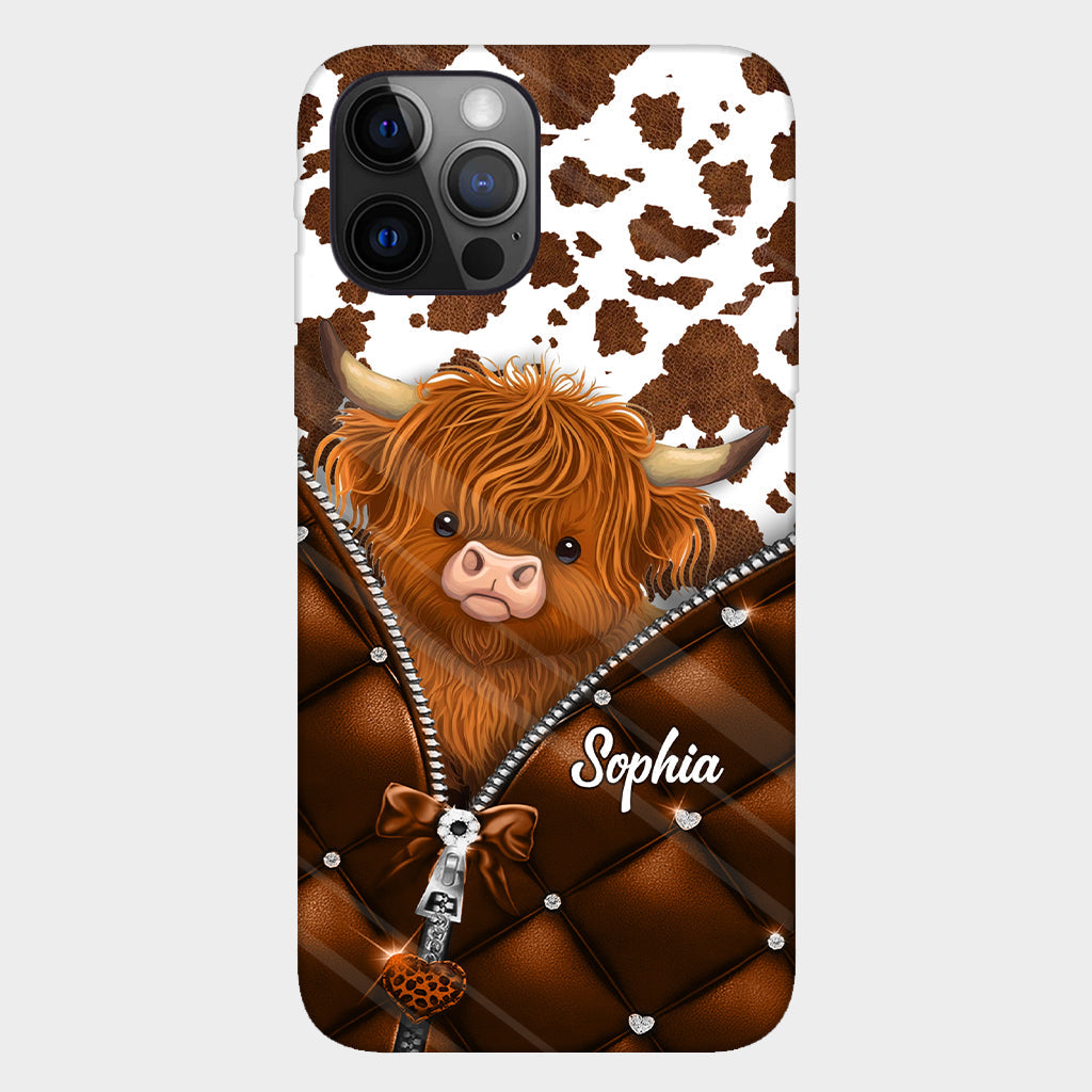 Cute Highland Cow - Personalized Highland Cow Full Print Phone Case