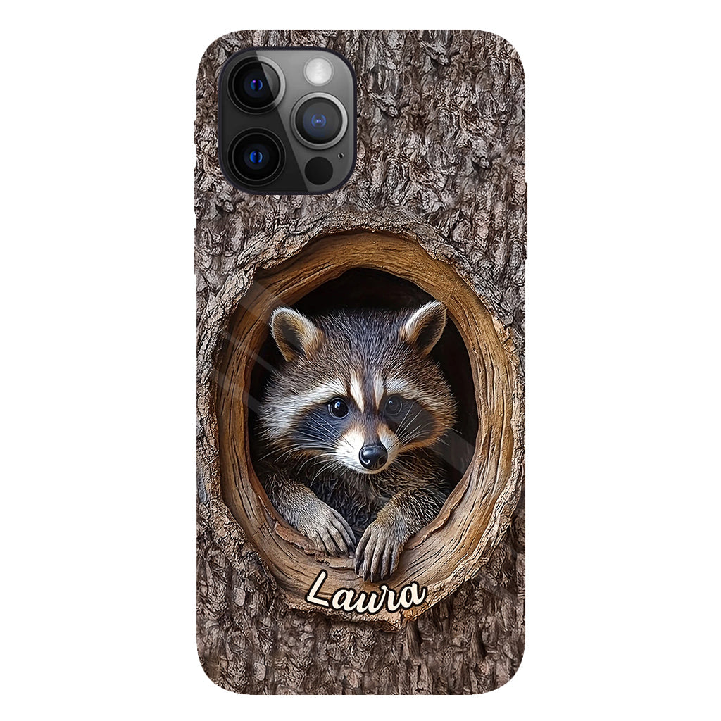 Adorable raton laveur - Coque de téléphone personnalisée avec motif raton laveur intégral