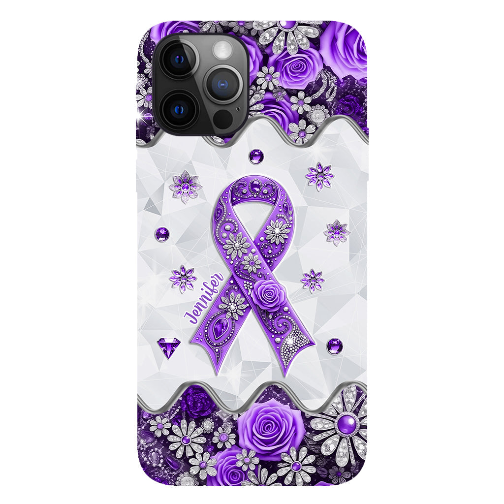 Sensibilisation au cancer - Coque de téléphone personnalisée avec impression intégrale sur la sensibilisation au cancer du pancréas