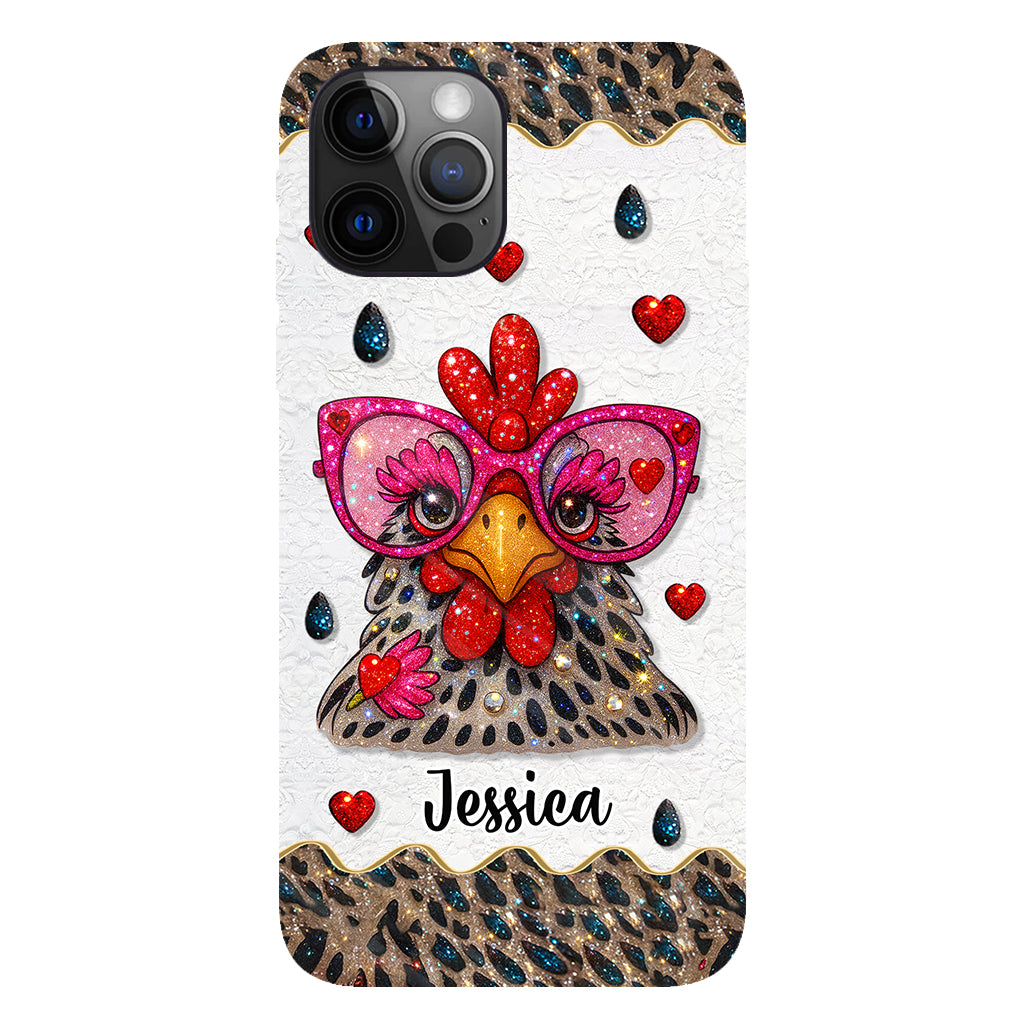 Coque de téléphone personnalisée Crazy Chicken Lady - Motif poulet intégral