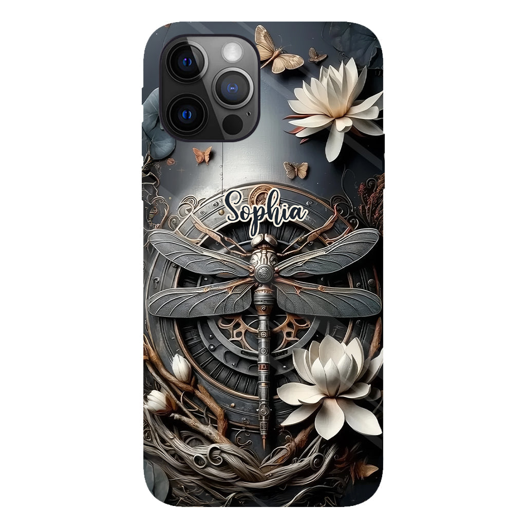 Coque de téléphone personnalisée Libellule noire - Motif libellule intégral