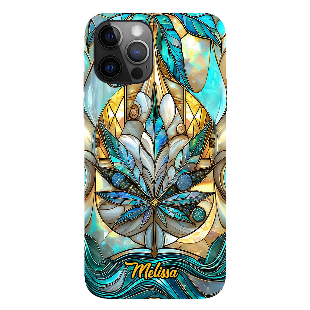 Superbe coque de téléphone personnalisée avec motif feuille et cannabis