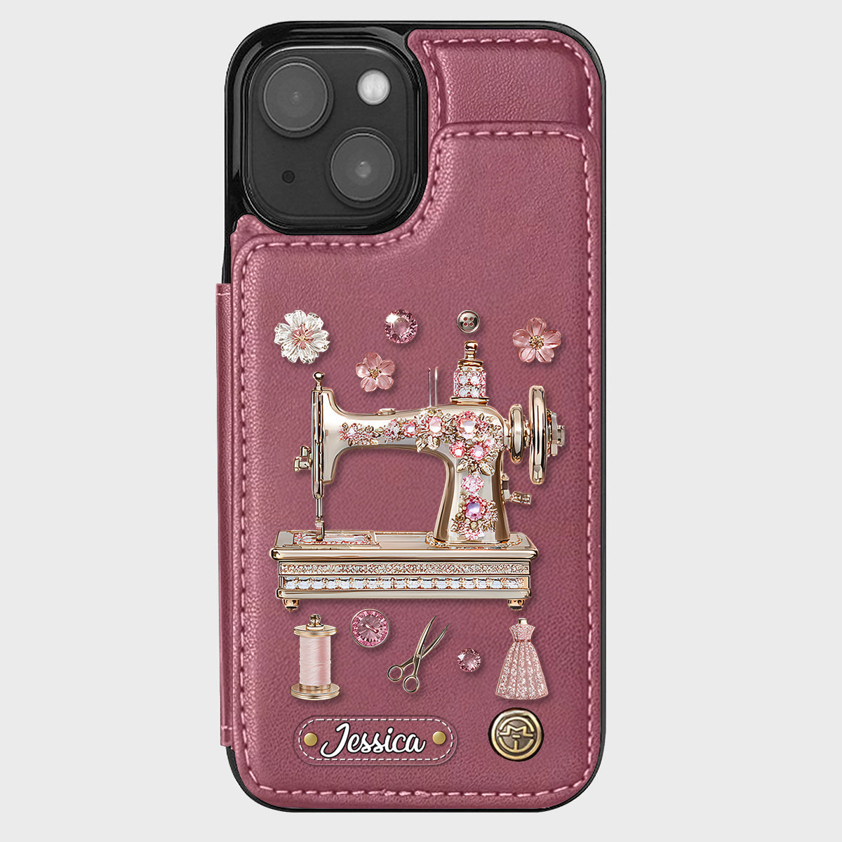 Beautiful Sewing Machine - Personalized Sewing Wallet Phone Case