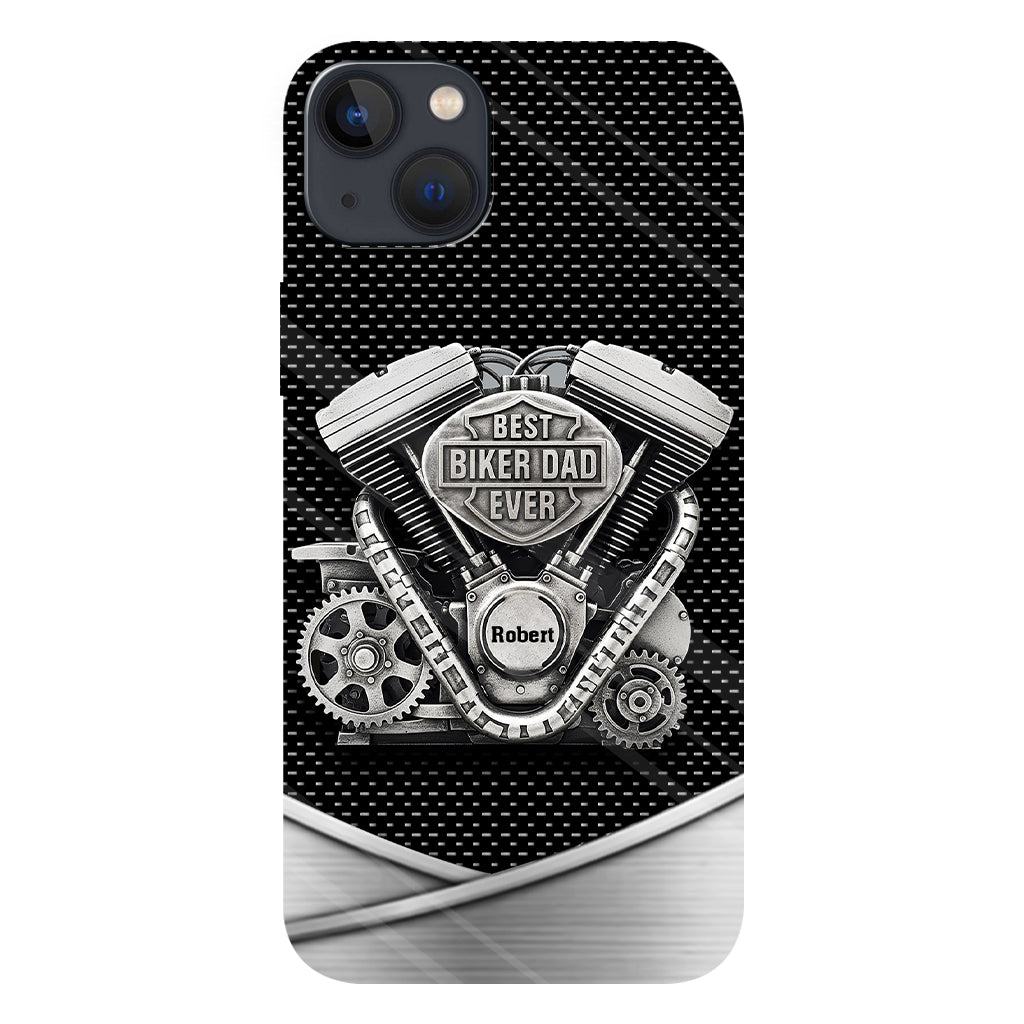 Meilleur papa du monde - Coque de téléphone personnalisée avec motif motard