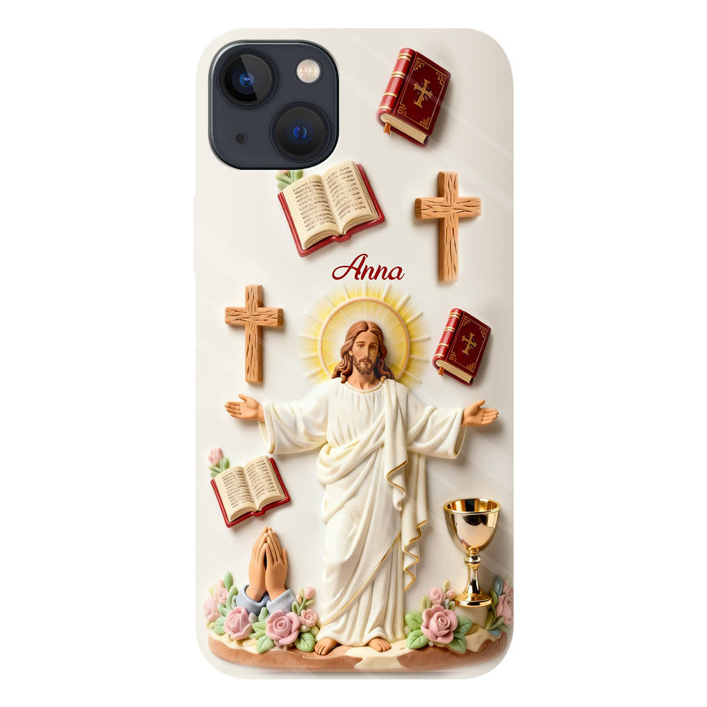 La foi plutôt que la peur - Coque de téléphone personnalisée avec impression chrétienne intégrale