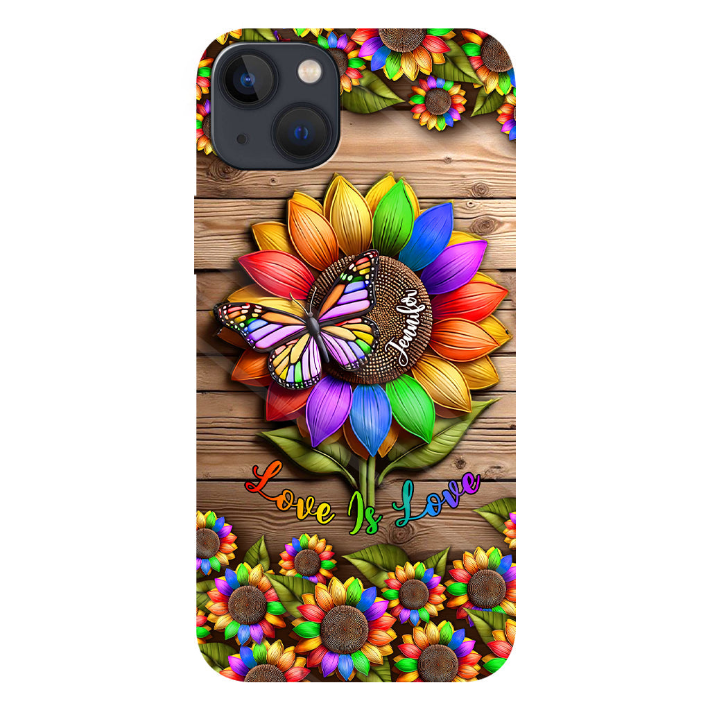 L'amour c'est l'amour - Coque de téléphone personnalisée avec imprimé intégral en soutien à la communauté LGBT