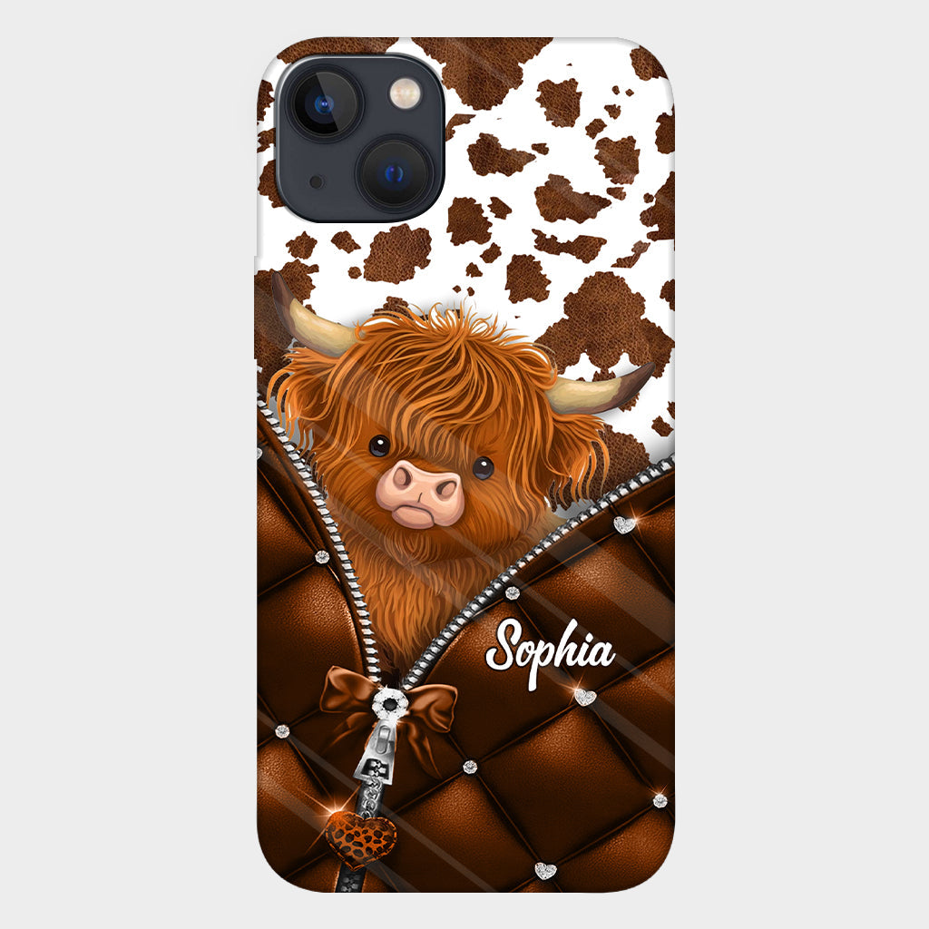 Cute Highland Cow - Personalized Highland Cow Full Print Phone Case
