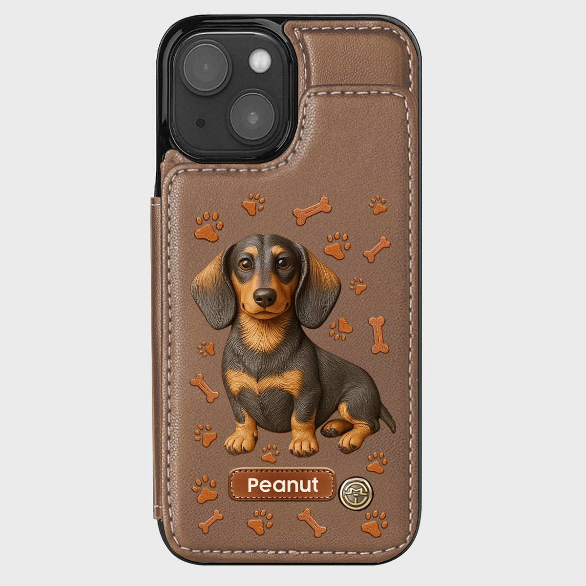 Love My Dog - Personalized Dachshund Wallet Phone Case