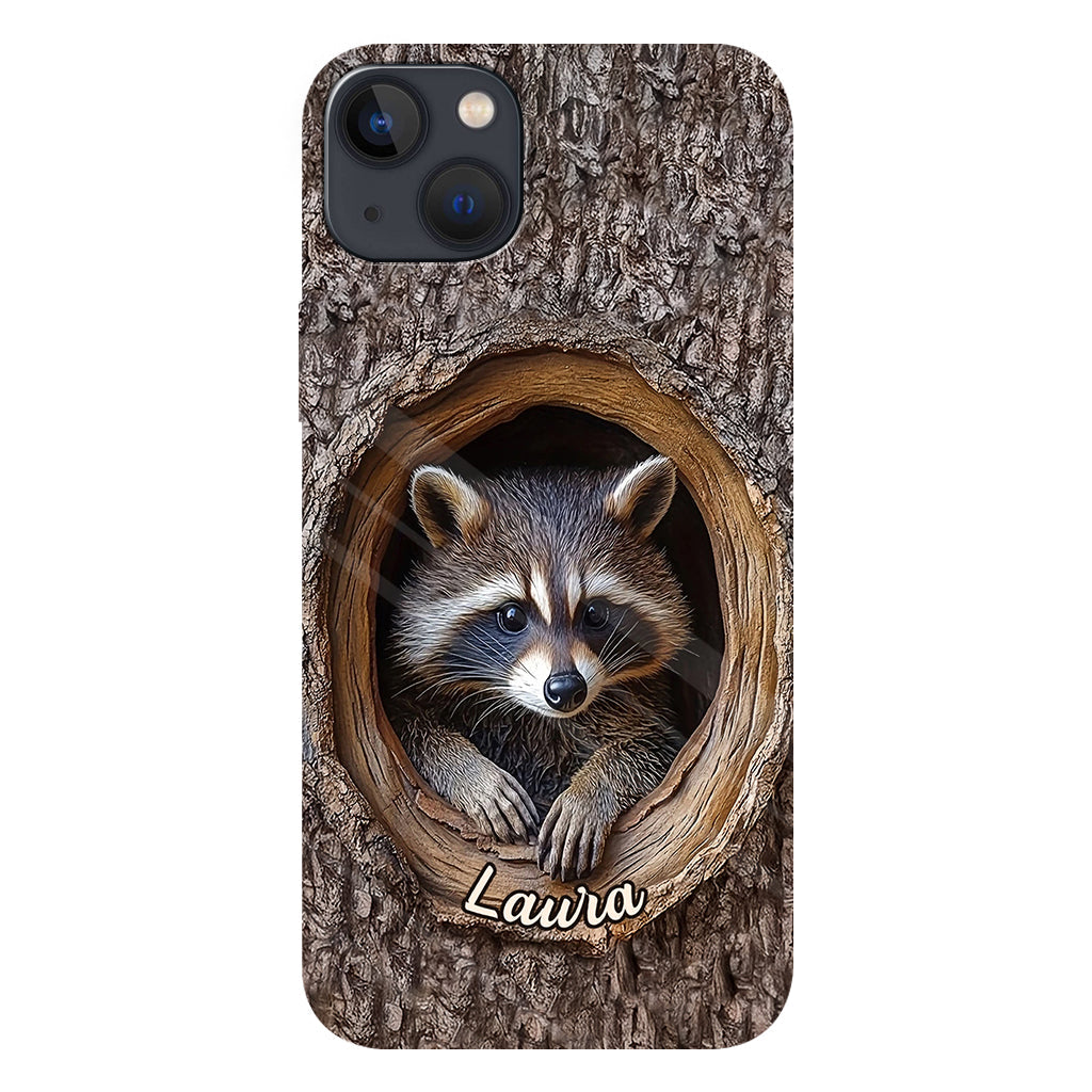 Adorable raton laveur - Coque de téléphone personnalisée avec motif raton laveur intégral