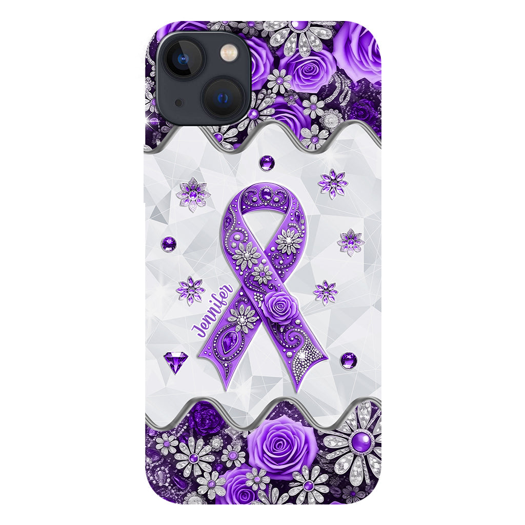 Sensibilisation au cancer - Coque de téléphone personnalisée avec impression intégrale sur la sensibilisation au cancer du pancréas