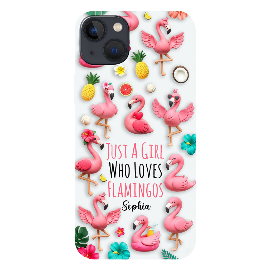 Coque de téléphone personnalisée « Flamants roses » avec motif intégral flamants roses