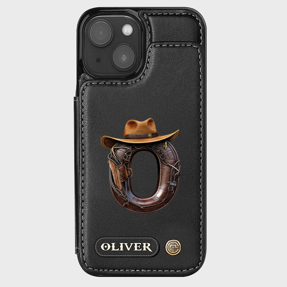 Western Style Name Initial Letter - Personalized Cowboy/Cowgirl Wallet Phone Case