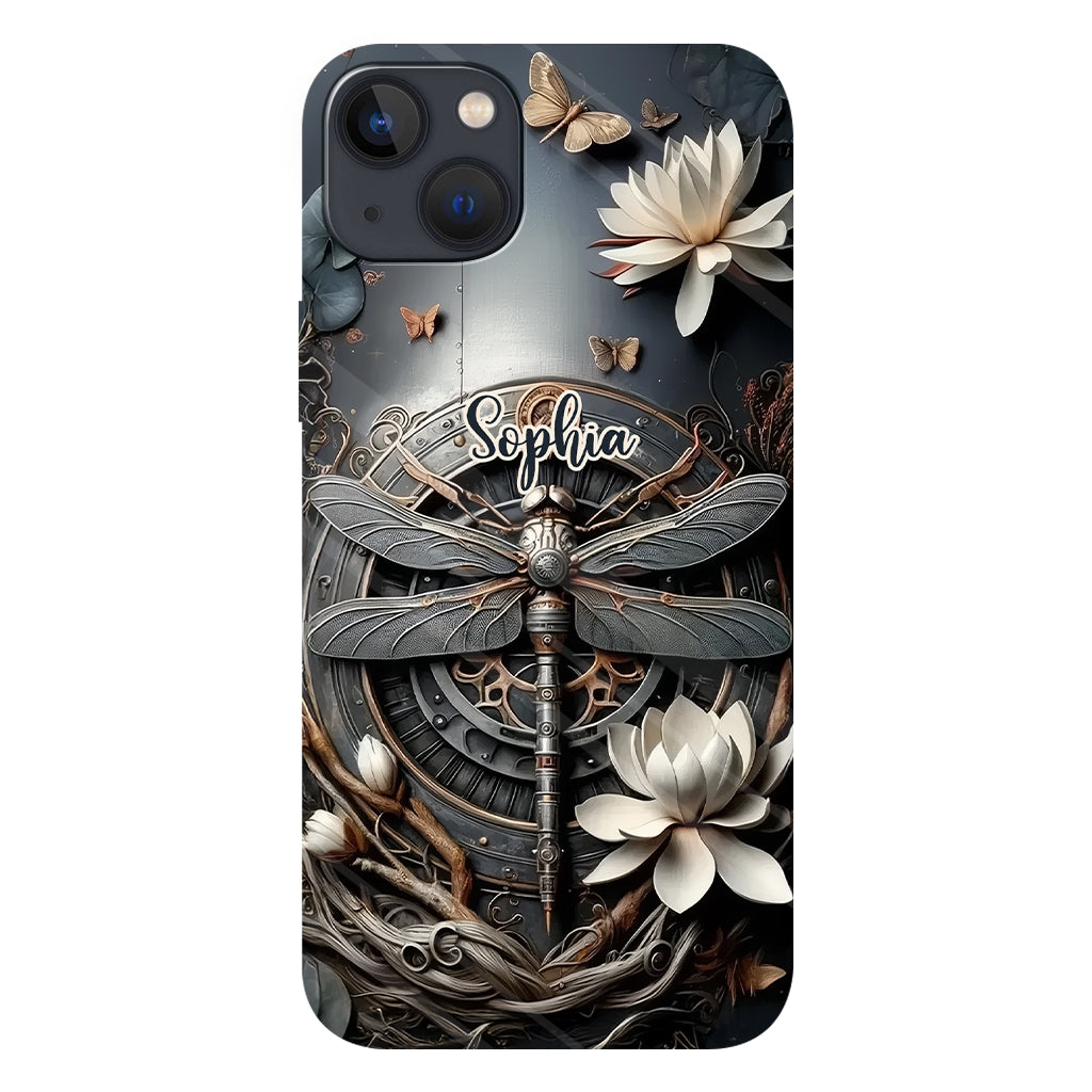 Coque de téléphone personnalisée Libellule noire - Motif libellule intégral