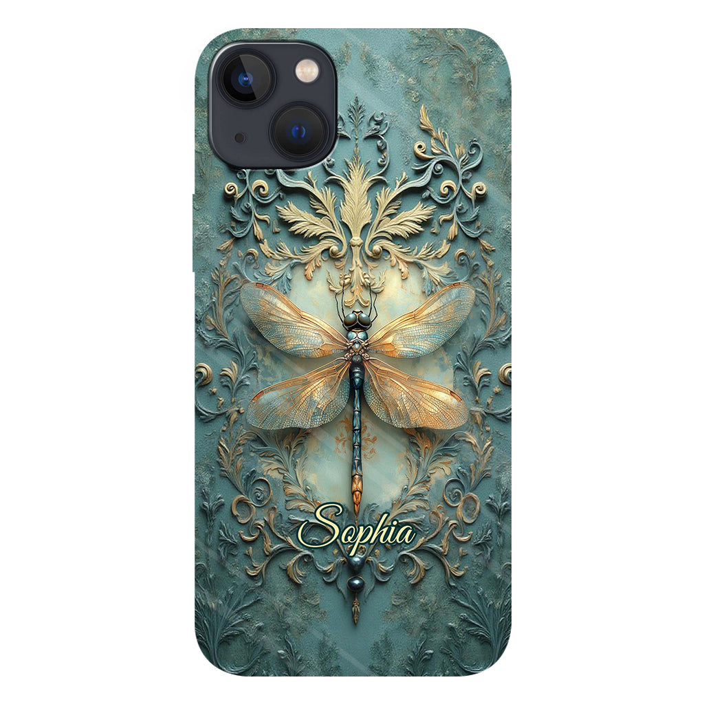 Superbe coque de téléphone personnalisée avec motif libellule - Motif libellule intégral