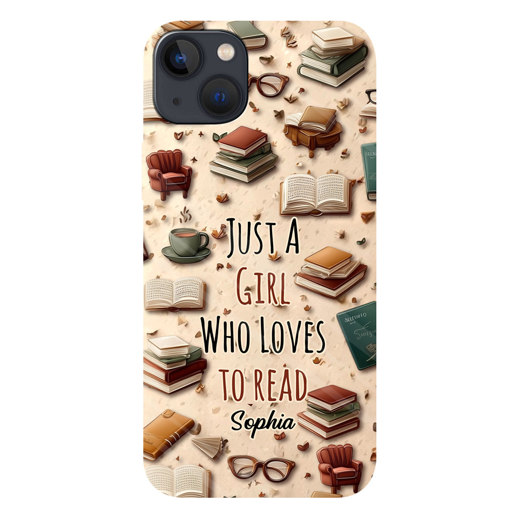 Just a Girl who Loves to Read - Personalized Book Full Print Phone Case